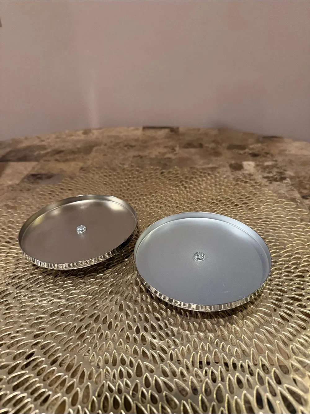 Vanity Glass Lidded Jars, Set of 2